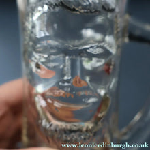 Load image into Gallery viewer, Large 1970s AMERICAN Heavy Clear Glass Tankard Featuring an Image of "Big Daddy", Joe Flanigan. Three Available
