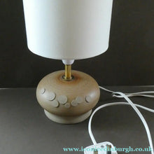 Load image into Gallery viewer, Vintage 1970s Art Pottery Stoneware Table Lamp with White Drum Shade
