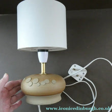 Load image into Gallery viewer, Vintage 1970s Art Pottery Stoneware Table Lamp with White Drum Shade

