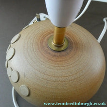 Load image into Gallery viewer, Vintage 1970s Art Pottery Stoneware Table Lamp with White Drum Shade
