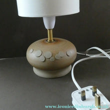 Load image into Gallery viewer, Vintage 1970s Art Pottery Stoneware Table Lamp with White Drum Shade
