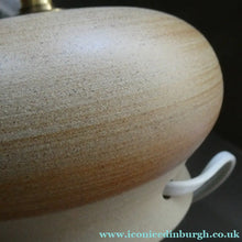 Load image into Gallery viewer, Vintage 1970s Art Pottery Stoneware Table Lamp with White Drum Shade
