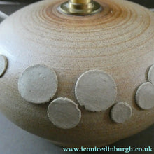 Load image into Gallery viewer, Vintage 1970s Art Pottery Stoneware Table Lamp with White Drum Shade
