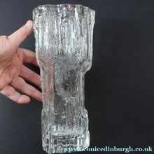 Load image into Gallery viewer, 1970s Avena Clear Glass Vase for Iitala. Designed by Tapio Wirkkala. 9 1/2 inches - Scandinavian Glass
