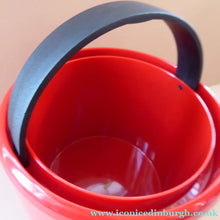 Load image into Gallery viewer, 1970s BODUM JORGENSEN Red and Black Plastic Ice Bucket. Fabulous Styling with Concealed Black Carry Handle - Vintage
