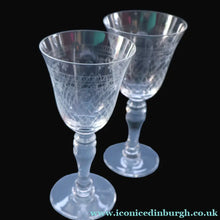 Load image into Gallery viewer, SET OF SIX Bohemian Glass Claret Wine Glasses. LADY HAMILTON Pall Mall Pattern

