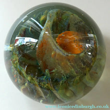 Load image into Gallery viewer, BRITISH ART GLASS. Vintage 1970s Isle of Wight Paperweight. Flame Mark Ponti
