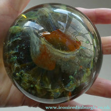 Load image into Gallery viewer, BRITISH ART GLASS. Vintage 1970s Isle of Wight Paperweight. Flame Mark Ponti
