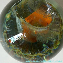 Load image into Gallery viewer, BRITISH ART GLASS. Vintage 1970s Isle of Wight Paperweight. Flame Mark Pontil - Paperweight

