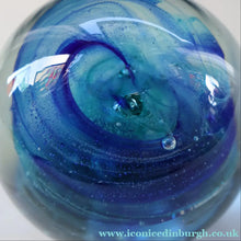 Load image into Gallery viewer, BRITISH ART GLASS. Vintage 1970s Isle of Wight Paperweight. Flame Mark Pontil

