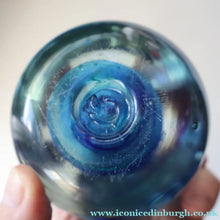 Load image into Gallery viewer, BRITISH ART GLASS. Vintage 1970s Isle of Wight Paperweight. Flame Mark Pontil
