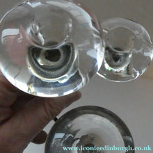 Load image into Gallery viewer, Vintage Single 1970s Candlestick with Metal Body Section and Three Oval Crystal Holders
