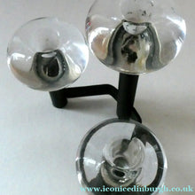 Load image into Gallery viewer, Vintage Single 1970s Candlestick with Metal Body Section and Three Oval Crystal Holders
