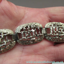 Load image into Gallery viewer, 1960s Silver Colour Brutalist Design Bracelet Vintage Costume Jewellery
