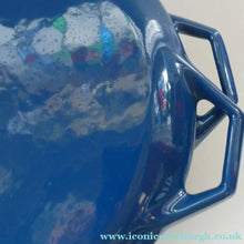 Load image into Gallery viewer, Vintage DANISH Copco D3 Bright Blue Enamel Cast Iron Lidded Casserole Pot
