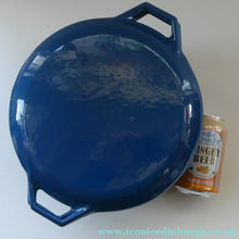 Load image into Gallery viewer, Vintage DANISH Copco D3 Bright Blue Enamel Cast Iron Lidded Casserole Pot
