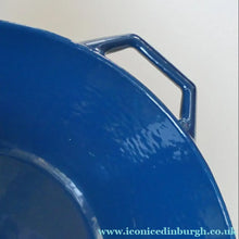 Load image into Gallery viewer, Vintage DANISH Copco D3 Bright Blue Enamel Cast Iron Lidded Casserole Pot
