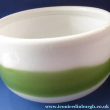 Load image into Gallery viewer, DANISH Holmegaard Glass Palet Bowl with Green Stripe. Designed by MICHAEL BANG. 1970
