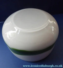 Load image into Gallery viewer, DANISH Holmegaard Glass Palet Bowl with Green Stripe. Designed by MICHAEL BANG. 1970
