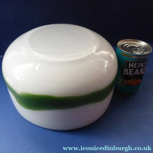 Load image into Gallery viewer, DANISH Holmegaard Glass Palet Bowl with Green Stripe. Designed by MICHAEL BANG. 1970
