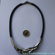 Load image into Gallery viewer, Vintage 1970s DANISH Necklace Jacob Hull Brtualitst Silver Plate Necklace for B+D (Buch &amp; Deichmann)
