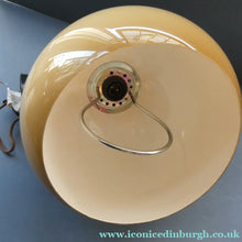 Load image into Gallery viewer, 1970s GUZZINI Era Pendant Hanging RISE and FALL Light Shade with Chrome Cap and Handle
