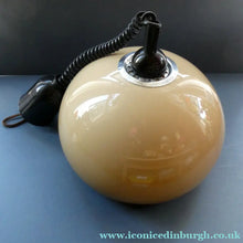 Load image into Gallery viewer, 1970s GUZZINI Era Pendant Hanging RISE and FALL Light Shade with Chrome Cap and Handle
