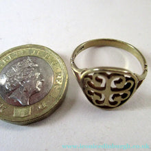 Load image into Gallery viewer, 1970s Scottish 9ct Gold Ring. Ortak Design St Magnus  Cross

