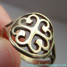 Load image into Gallery viewer, 1970s Scottish 9ct Gold Ring. Ortak Design St Magnus  Cross
