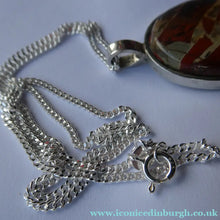 Load image into Gallery viewer, Stylish Oval HALLMARKED SILVER &amp; Agate Pendant (London 1976) - Scottish Silver Jewellery
