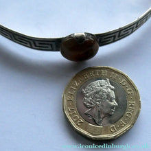 Load image into Gallery viewer, Vintage 1970s Hallmarked Silver Bracelet / Bangle with Greek Key Patter. Expanding Fitting
