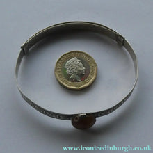 Load image into Gallery viewer, Vintage 1970s Hallmarked Silver Bracelet / Bangle with Greek Key Patter. Expanding Fitting
