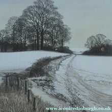 Load image into Gallery viewer, KATHLEEN CADDICK (b. 1937). Hand-Coloured Etching Entitled "Tracks in the Snow". Pencil Signed Artist's Proof
