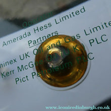 Load image into Gallery viewer, 1970s Scottish Rob Roy and Ivanhoe Oil Fields Paperweight Scottish Oil Hess
