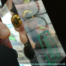 Load image into Gallery viewer, 1970s Scottish Rob Roy and Ivanhoe Oil Fields Paperweight Scottish Oil Hess
