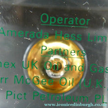 Load image into Gallery viewer, 1970s Scottish Rob Roy and Ivanhoe Oil Fields Paperweight Scottish Oil Hess
