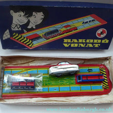 Load image into Gallery viewer, Rakodo Vonat. Hungarian Wind Up Tin Plate Toy Train
