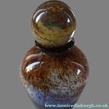 Load image into Gallery viewer, 1970s Isle of Wight AURENE Bottle Vase with Large Ball Stopper by Michael Harris with Flame Pontil
