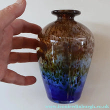 Load image into Gallery viewer, 1970s Isle of Wight AURENE Bottle Vase with Large Ball Stopper by Michael Harris with Flame Pontil
