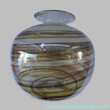 Load image into Gallery viewer, Isle of Wight Studio Glass  by Michael Harris, c 1970. LARGE Tortoiseshell Globular Vase
