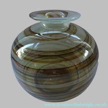 Load image into Gallery viewer, Isle of Wight Studio Glass  by Michael Harris, c 1970. LARGE Tortoiseshell Globular Vase
