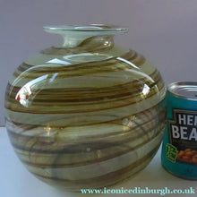 Load image into Gallery viewer, Isle of Wight Studio Glass  by Michael Harris, c 1970. LARGE Tortoiseshell Globular Vase
