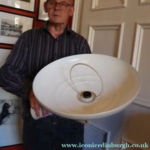 Load image into Gallery viewer, 1970s Italian Hanging Flying Saucer Shape. Rise and Fall Pendant Light Rolly Brevettato. - Vintage Lampshade
