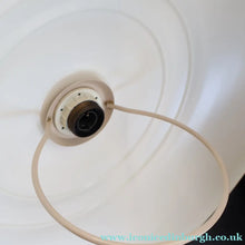 Load image into Gallery viewer, 1970s Italian Hanging Flying Saucer Shape. Rise and Fall Pendant Light Rolly Brevettato. - Vintage Lampshade
