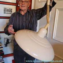 Load image into Gallery viewer, 1970s Italian Hanging Flying Saucer Shape. Rise and Fall Pendant Light Rolly Brevettato. - Vintage Lampshade
