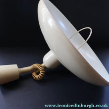 Load image into Gallery viewer, 1970s Italian Hanging Flying Saucer Shape. Rise and Fall Pendant Light Rolly Brevettato. - Vintage Lampshade
