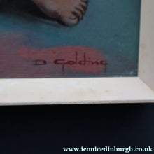 Load image into Gallery viewer, Vintage 1970's Kitsch "Big Eyes" Print By D Golding. Boy Dressed in Blue and White Pyjamas
