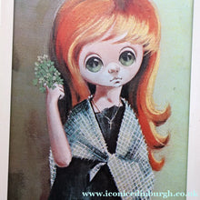 Load image into Gallery viewer, Vintage 1970's Kitsch "Big Eyes" Print By D Golding. Little Beggar Girl

