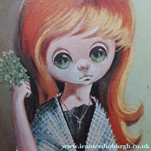 Load image into Gallery viewer, Vintage 1970's Kitsch "Big Eyes" Print By D Golding. Little Beggar Girl

