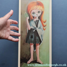 Load image into Gallery viewer, Vintage 1970's Kitsch "Big Eyes" Print By D Golding. Little Beggar Girl
